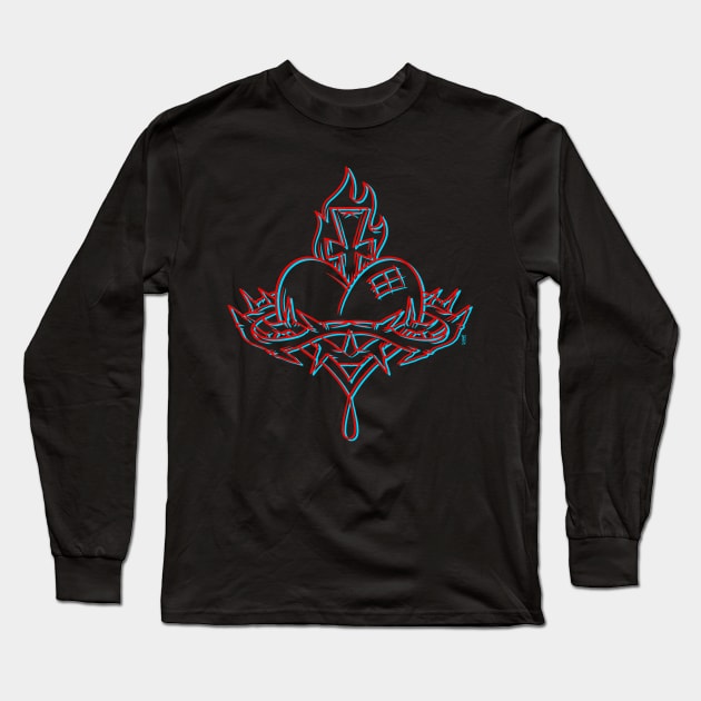 Sacred heart Long Sleeve T-Shirt by Chillateez 